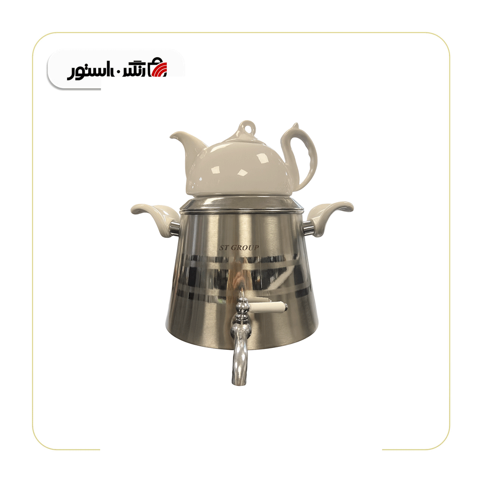 کتری قوری طاووس مدل PVD۲01 سفید