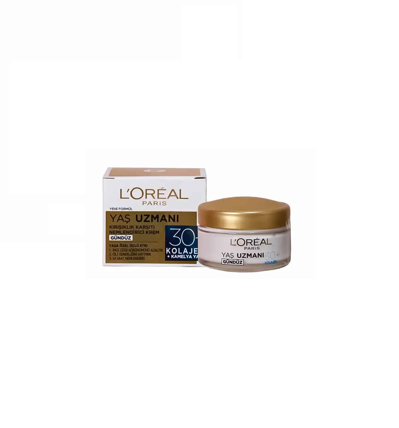 کرم ضد چروک روز لورال LOREAL مدل YAS UZMANI +30 KOLAJEN + KAMELYA YAGI حجم 50 میل