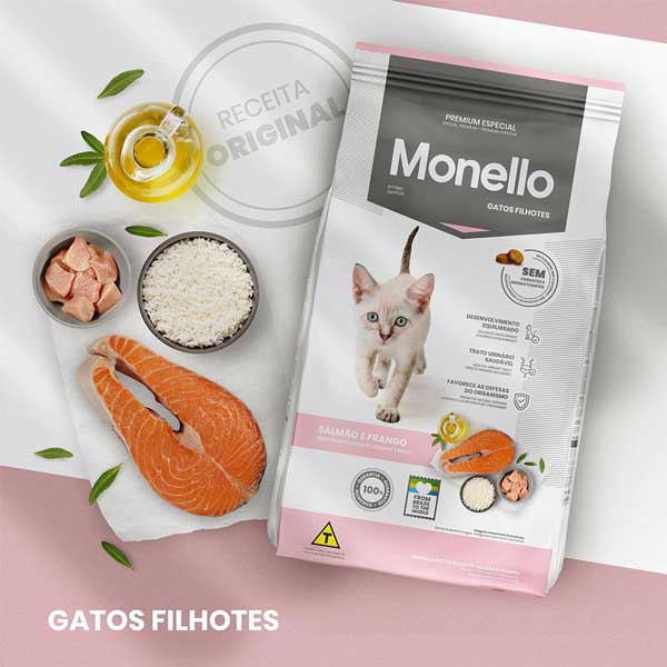 غذای خشک بچه گربه کیتن مونلو با طعم مرغ و سالمون 15 کیلوگرم