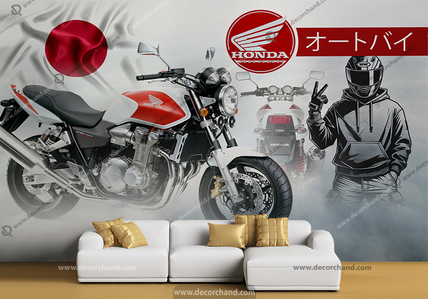 پوستر سه بعدی طرح موتور سیکلت WA-4478