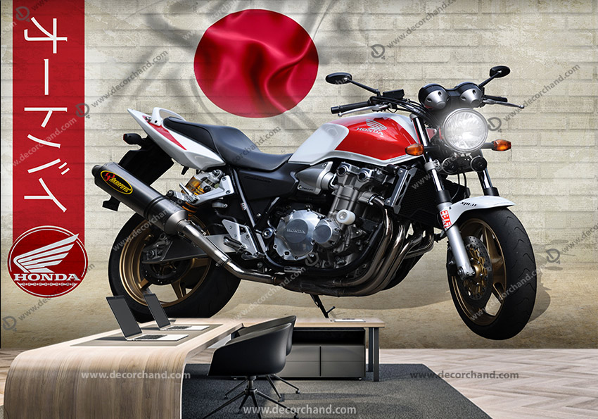 پوستر سه بعدی طرح موتور سیکلت cb1300 برای اتاق پسر WA-4476