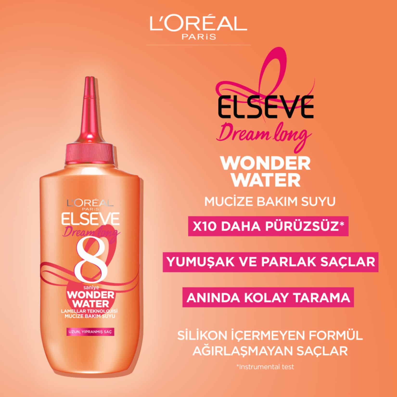 سرم آبرسان 8 ثانیه لورال مدل دریم لانگ 200میل ELSEVE LOREAL Dream Long WONDER WATER