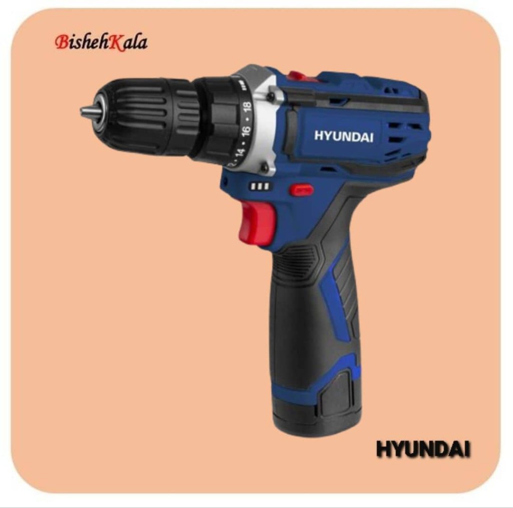 دریل شارژی دو سرعته اتوماتیک هیوندای HYUNDAI مدل HP-412 کد(3) — تصویر ۲