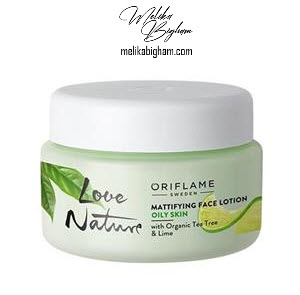 لوسیون آبرسان و مات‌کننده صورت لاونیچر با چای سبز و لیمو اوریفلیم Love Nature Mattifying Face Lotion with Organic Tea Tree & Lime — تصویر ۲