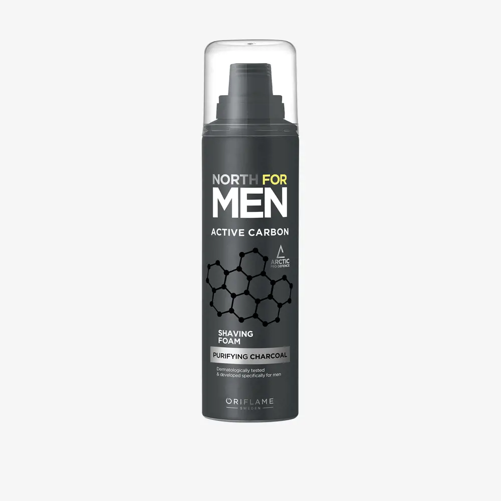 فوم اصلاح مردانه نورث فور من اکتیو کربن اوریفلیم NORTH FOR MEN Active Carbon Shaving Foam