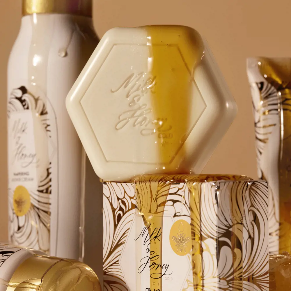 صابون کرمی شیر و عسل گلد اوریفلیم Milk & Honey Gold — تصویر ۵