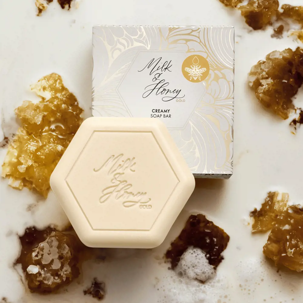 صابون کرمی شیر و عسل گلد اوریفلیم Milk & Honey Gold — تصویر ۸