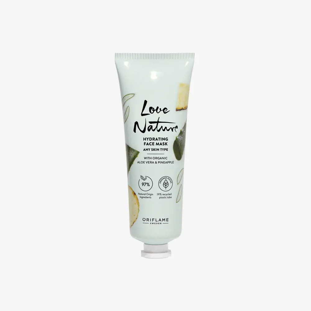 ماسک صورت آبرسان لاونیچر با آلوئهورا و آناناس اوریفلیم Love Nature Hydrating Face Mask with Organic Aloe Vera & Pineapple