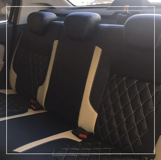 روکش صندلی رنو سیمبل Renault مدل لمسه لوزی+گلدوزی برند R-1108) ECCCO) — تصویر ۴