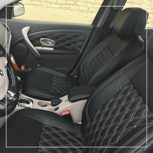 روکش صندلی رنو فلوئنس Renault مدل لوزی دو خط برند R-1051) ECCCO) — تصویر ۳