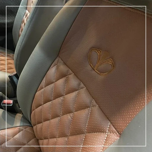 روکش صندلی دوو سیلو Daewoo مدل لمسه لوزی+گلدوزی برند R-1040) ECCCO) — تصویر ۳