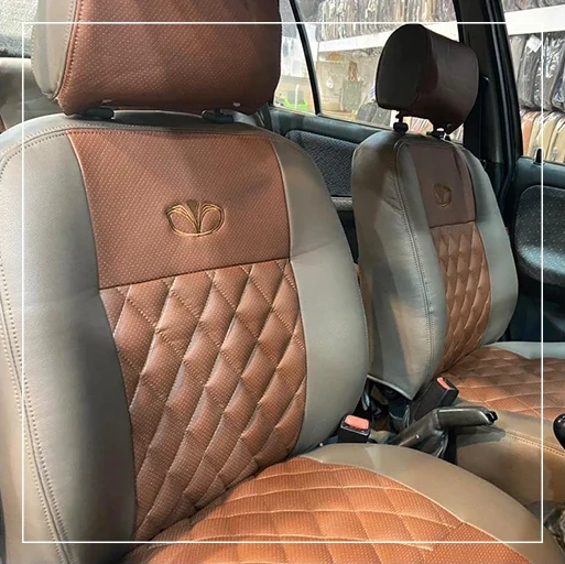 روکش صندلی دوو سیلو Daewoo مدل لمسه لوزی+گلدوزی برند R-1040) ECCCO) — تصویر ۲