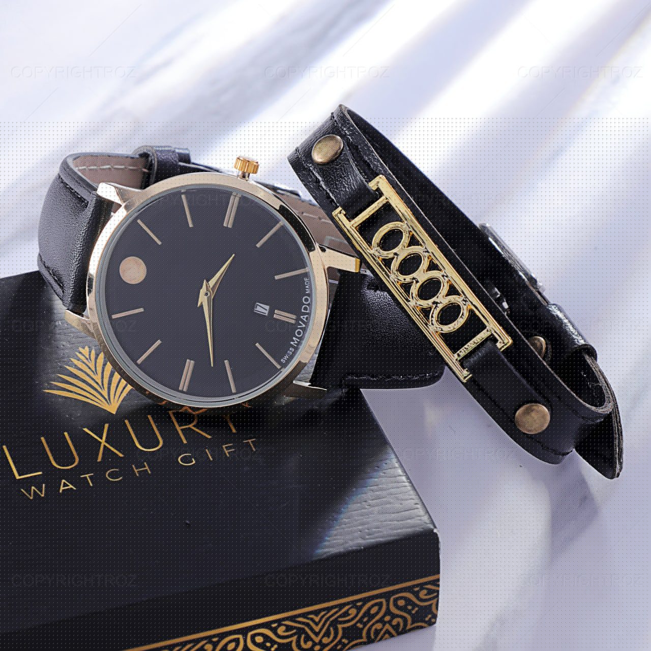 ست ساعتمچی MOVADO و دستبند مدل 851 — تصویر ۳