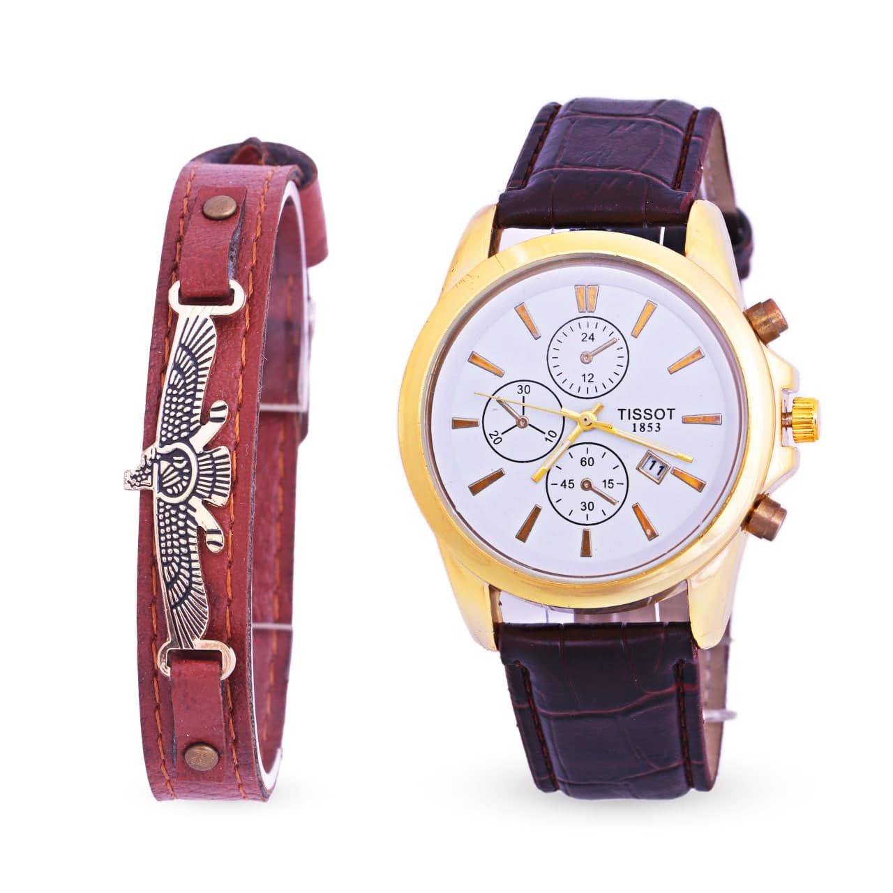 ست ساعت مچی و دستبند تیسوت Tissot مدل 673
