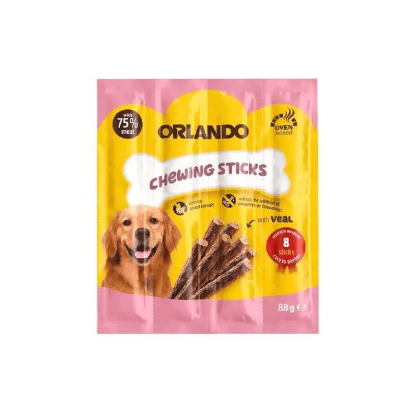 تشویقی مدادی سگ اورلاندو با طعم گوشت گوساله Orlando Stick Veal بسته 4 عددی — تصویر ۲