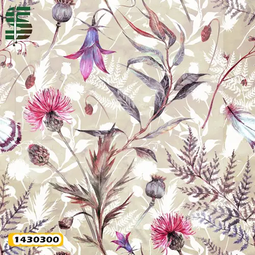پرده لوردراپه طرح دار کد 1430300 مدل گل و گیاه تابستانی — تصویر ۳