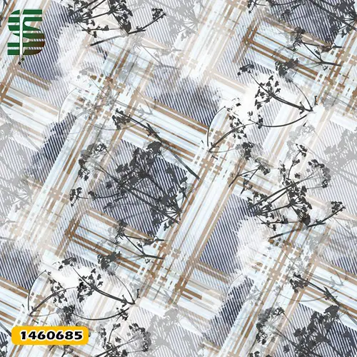 پرده پانچ طرح دار کد 1460685 گل و نوار آبرنگی — تصویر ۳