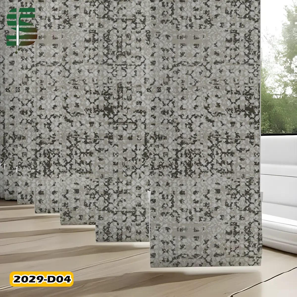 پرده پانچ طرح دار کد 2029D در 5 رنگ — تصویر ۸