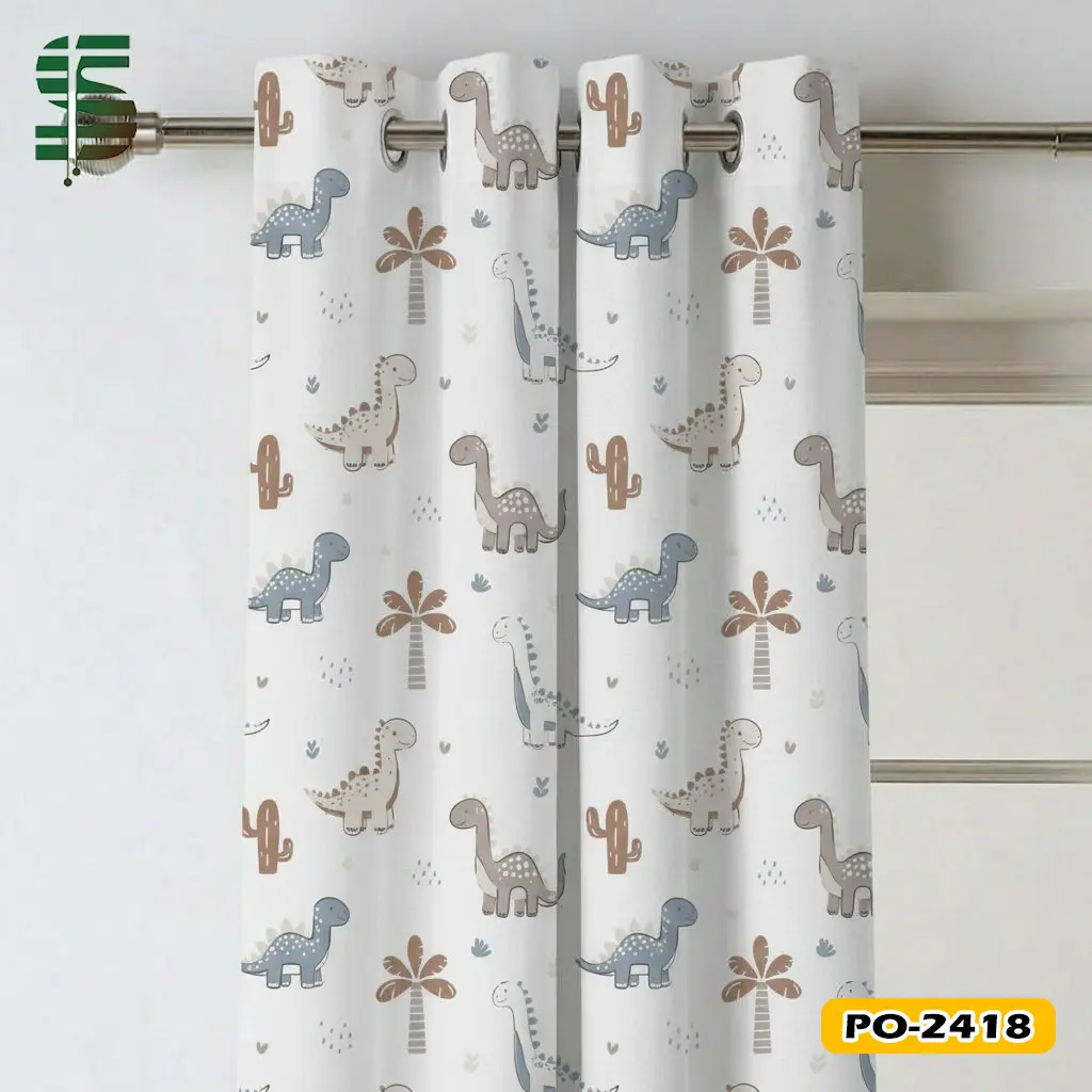 پرده پانچ کودک طرح دایناسور کد PO-2418 — تصویر ۲
