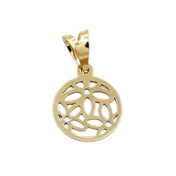 پلاک آویز طلا 18 عیار سوزیانا مدل سی گل — تصویر ۴