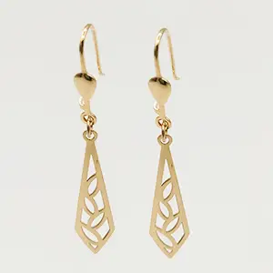 گوشواره طلا 18 عیار زنانه مدل آویز برگ