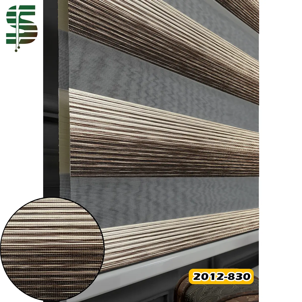 پرده زبرا طرح چوب خط دار کد 2012 در 6 رنگ — تصویر ۵