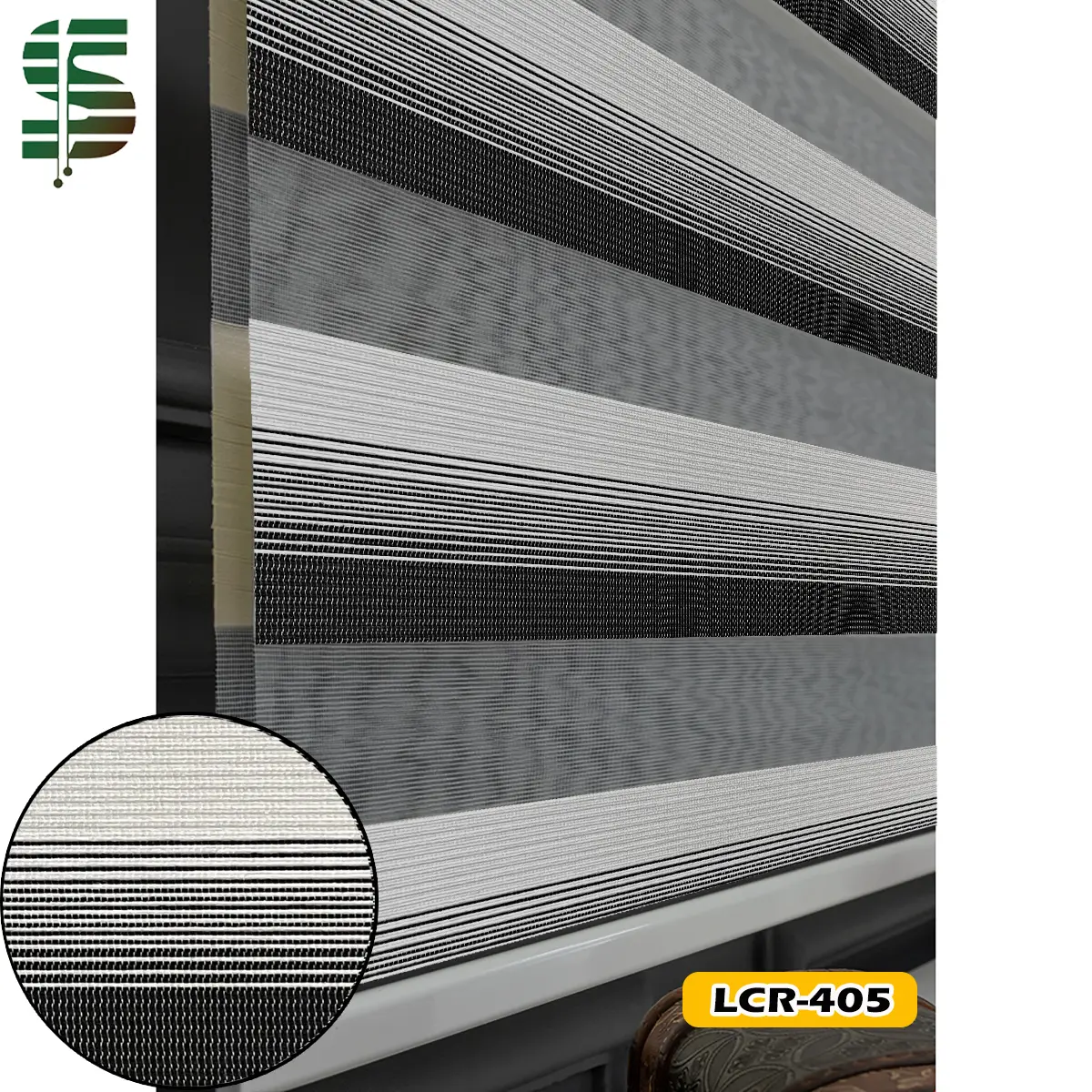 پرده زبرا طرح چوب سه رنگ LCR در 6 طرح — تصویر ۳