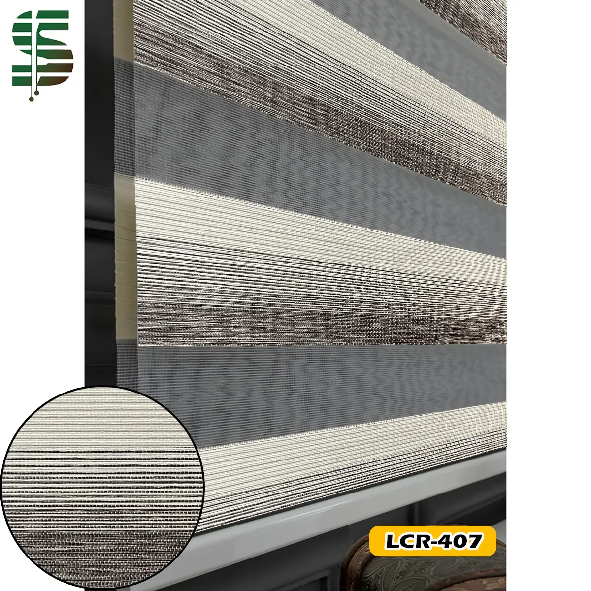 پرده زبرا طرح چوب سه رنگ LCR در 6 طرح — تصویر ۵