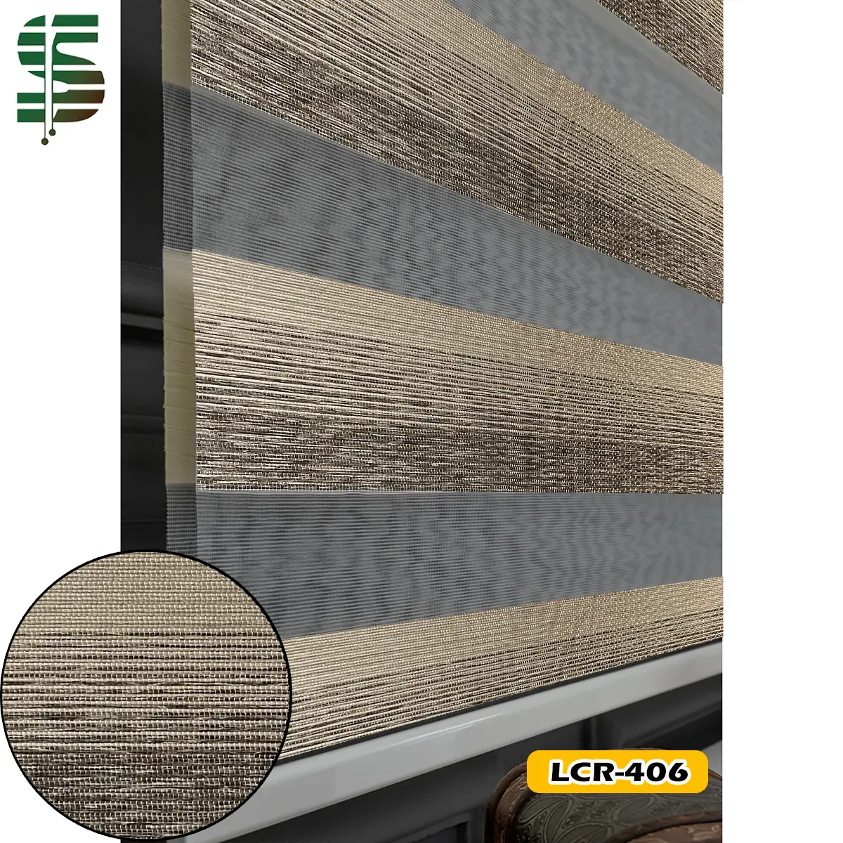 پرده زبرا طرح چوب سه رنگ LCR در 6 طرح — تصویر ۴