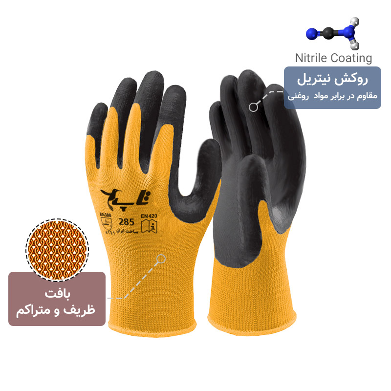 دستکش کف مواد ضخیم نیتریل تاپ ( کد: 285 ) — تصویر ۴