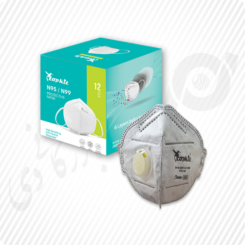 ماسک N95 تاپ کیت سوپاپدار – بسته 12 عددی — تصویر ۲