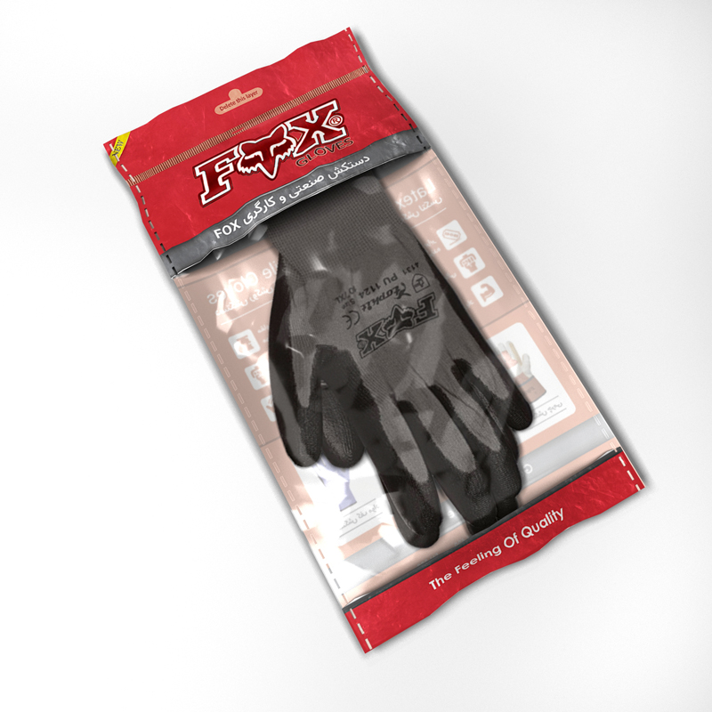 دستکش مونتاژکاری کف مواد پی یو FOX ( کد: 1124) — تصویر ۳