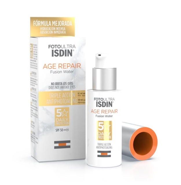 ضد آفتاب ایزدین جوانساز پوست فیوژن واتر حجم50میل Isdin Age Repair Fusion Water — تصویر ۲