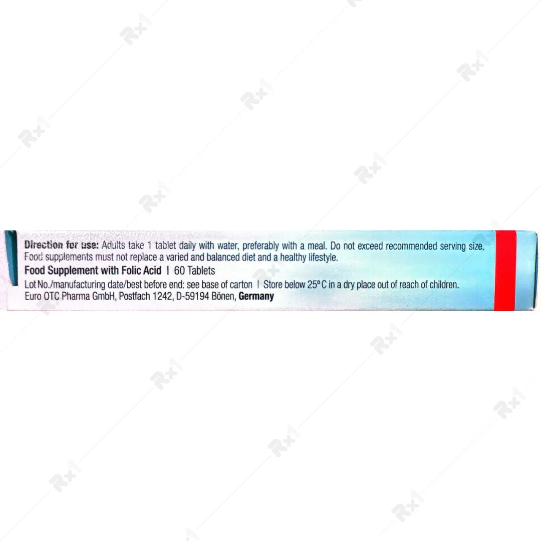 قرص فولیک اسید 800 میکروگرم یوروویتال 60 عدد — تصویر ۵