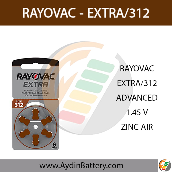 باتری سمعکی ریوواک RAYOVAC – HEARING AID 312 — تصویر ۲