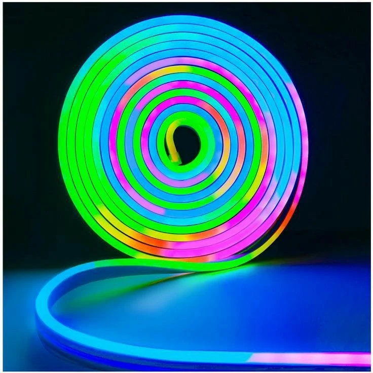 نئون فلکسی 12 ولت RGB آیسی دار دیتاپذیر