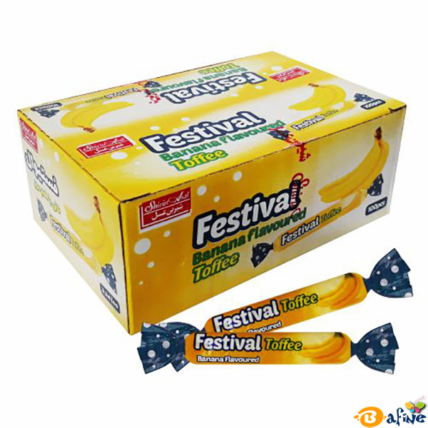 تافی مدادی فستیوال شیرین عسل طعم موز بسته ۱۰۰ عددی