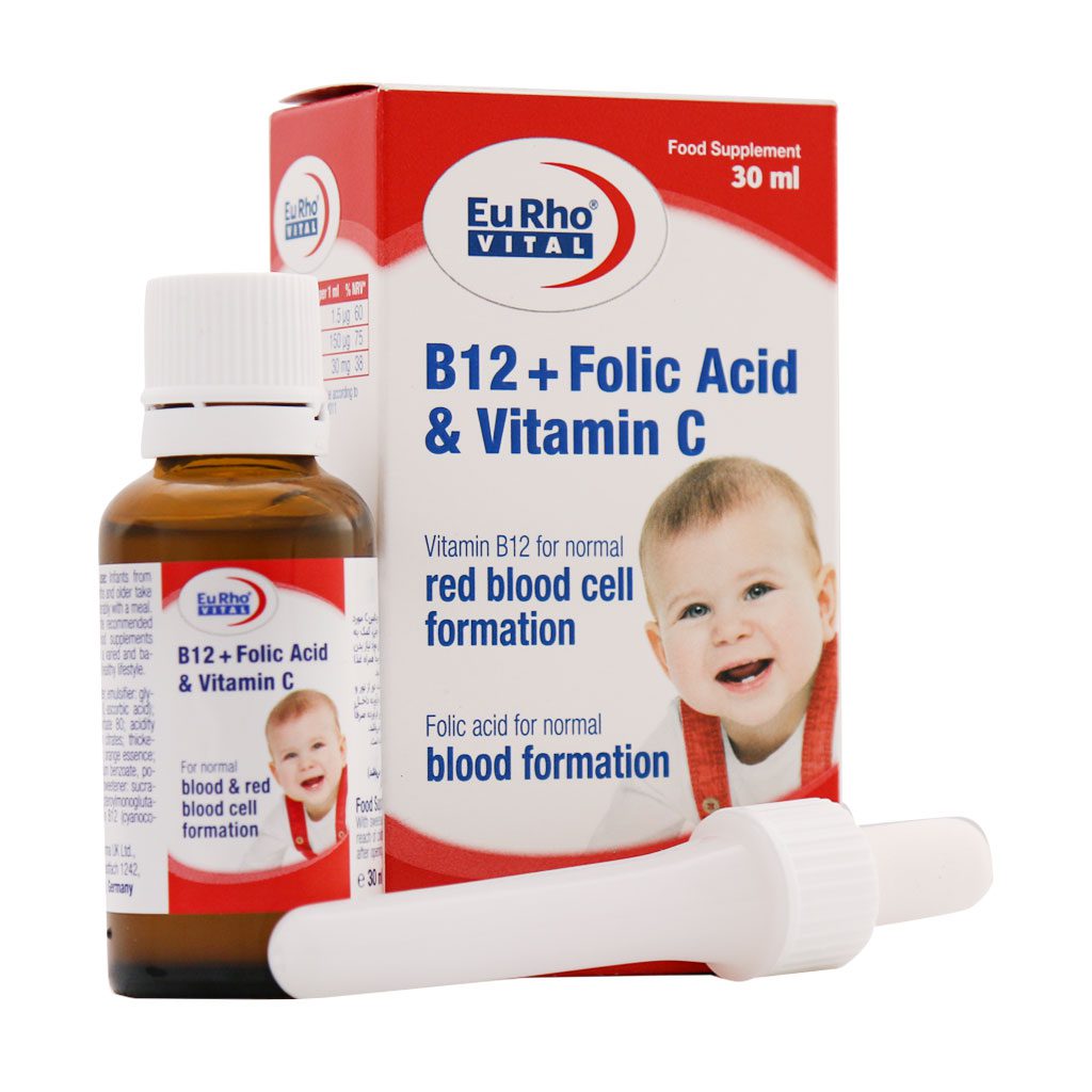 قطره B12 فولیک اسید و ویتامین C یوروویتال (30میل)
