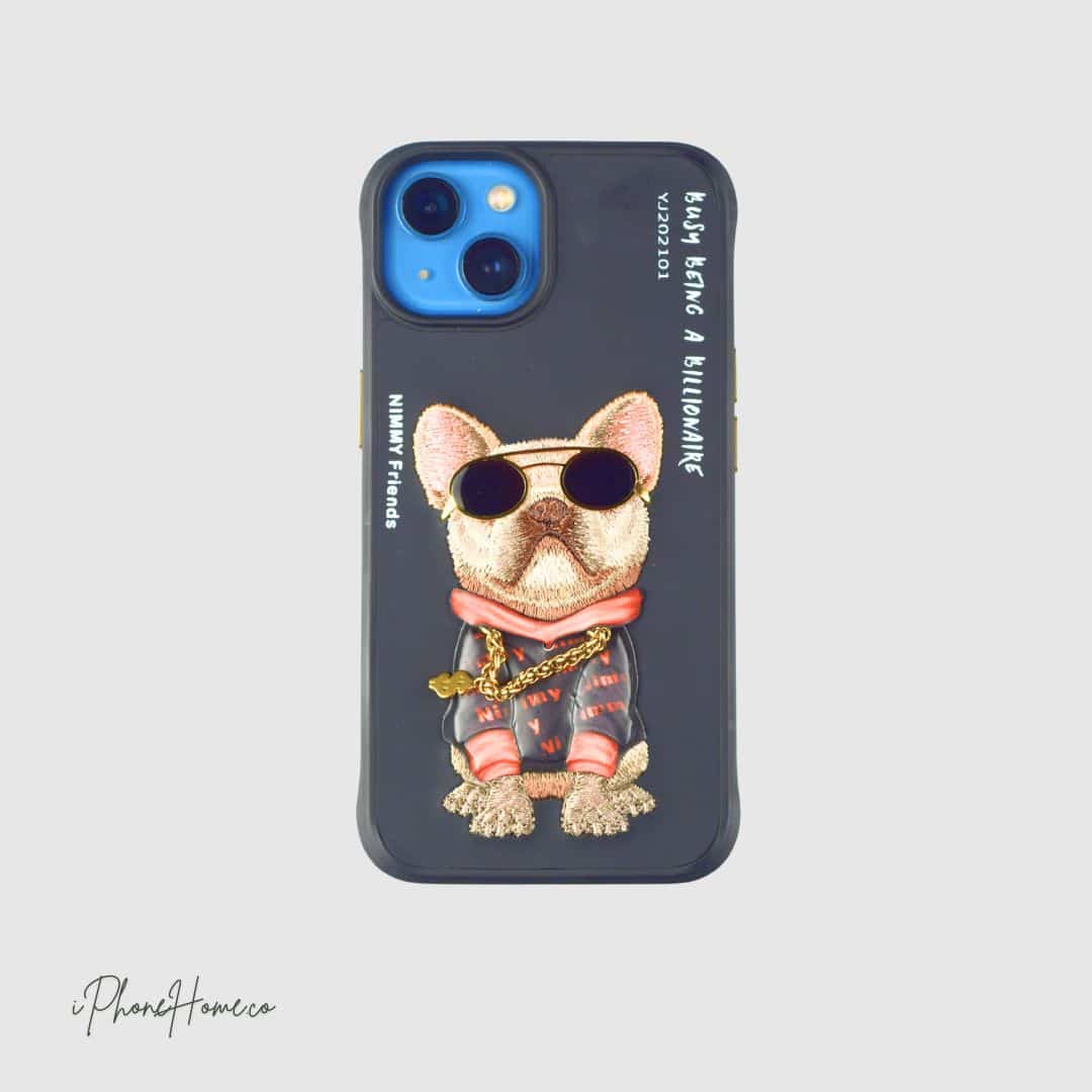 قاب آیفون NIMMY friends بول داگ مشکی مناسب برای مدل iphone 14 (6058)