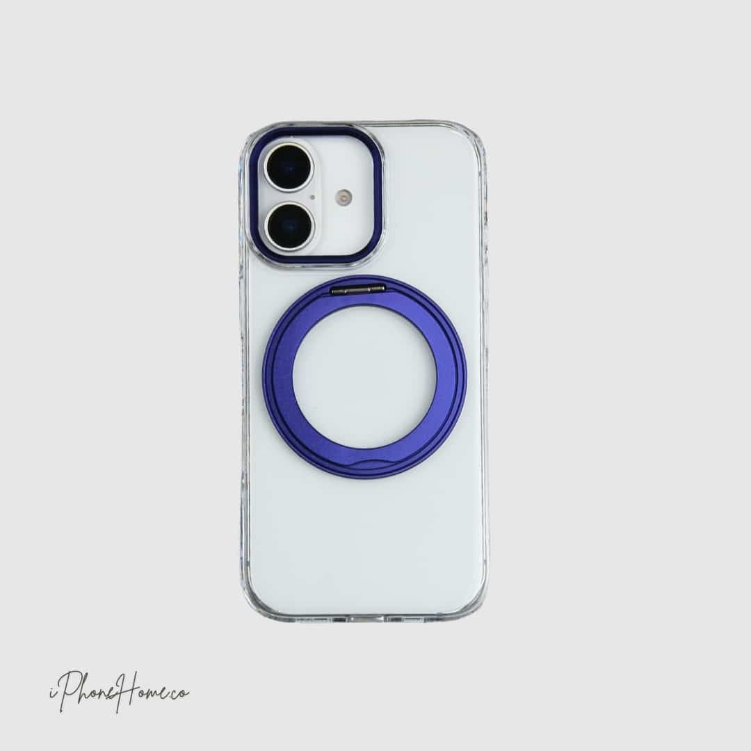 قاب کیس Magnetic شفاف آبی مناسب iPhone 16 (7060)