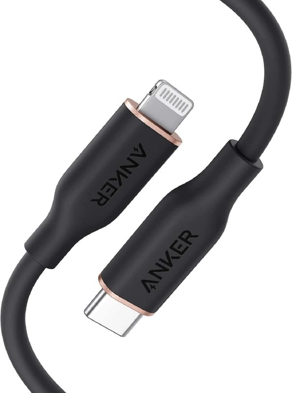 کابل تبدیل USB-C به لایتنینگ انکر مشکی مدل A8662 طول 0.9 متر
