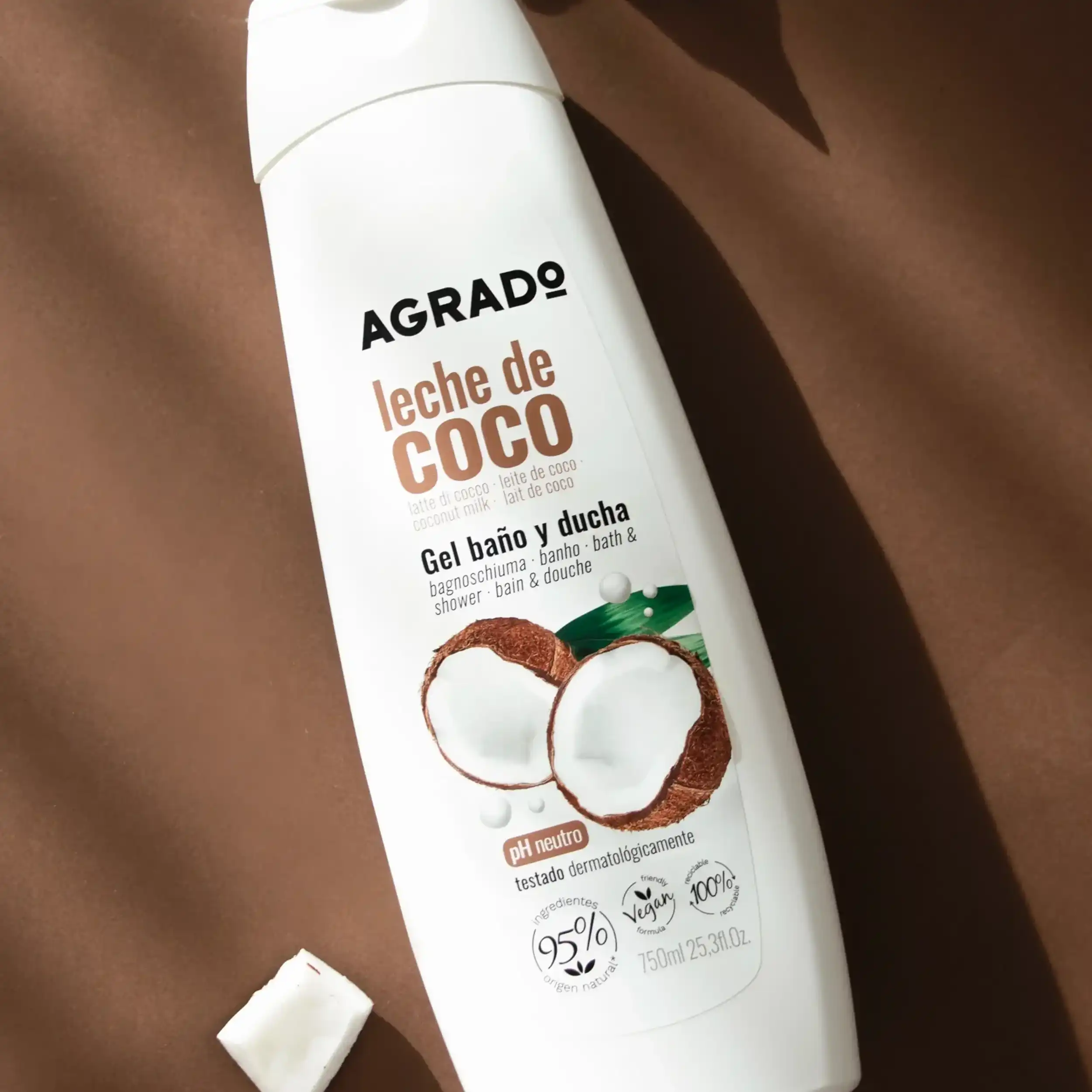 شامپو بدن شیر نارگیل آگرادو | Agrado Coconut Milk Shower Gel 750ml — تصویر ۳
