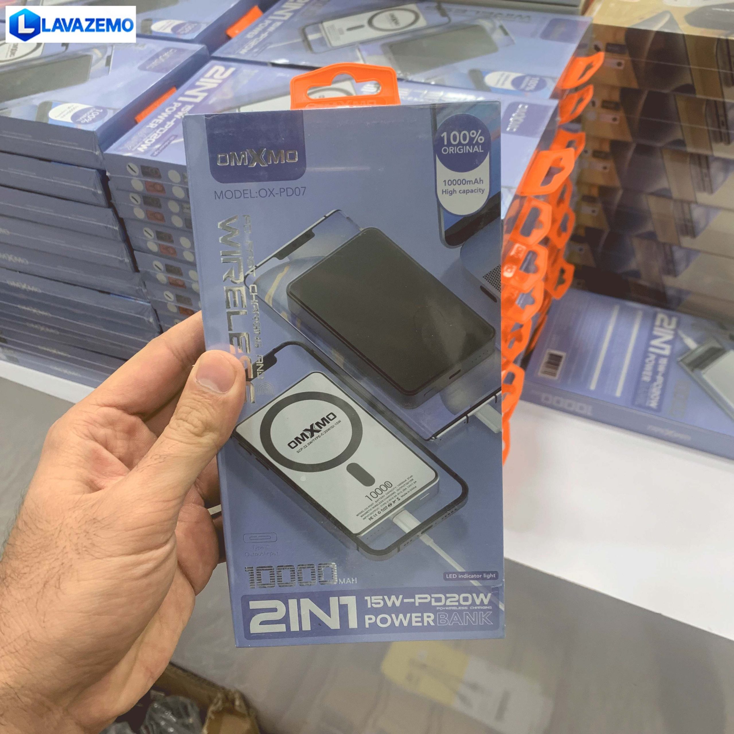 پاوربانک وایرلس 10000 میلی آمپر OMXMO مدل OX‑PD07 — تصویر ۳