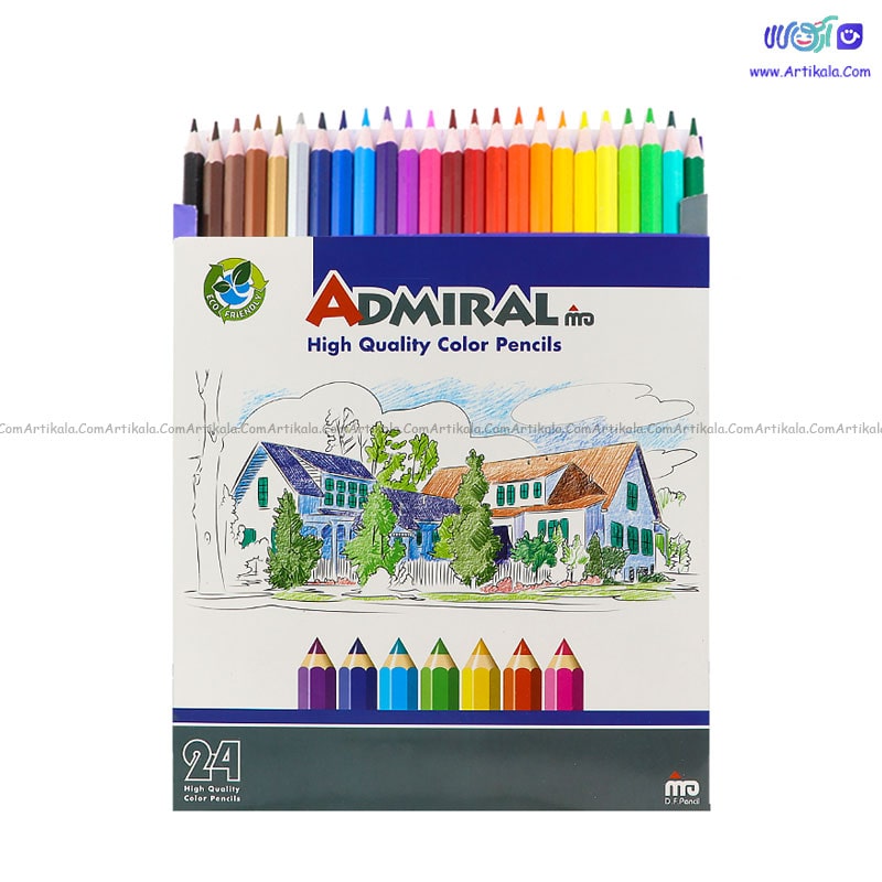 مداد رنگی 24 رنگ جعبه مقوایی آدمیرال Admiral — تصویر ۲