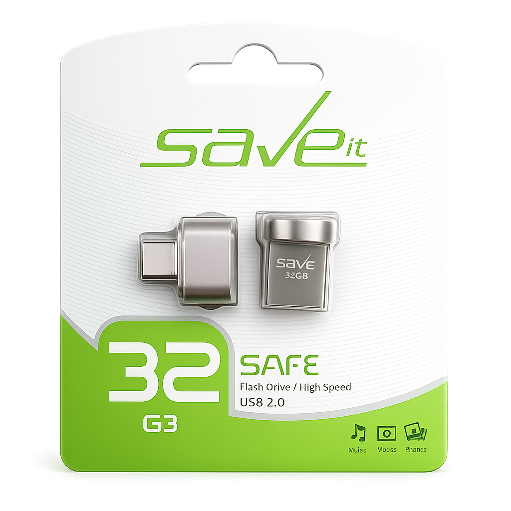 فلش مموری Saveit 32GB مدل Safe USB 2.0 همراه با رابط OTG Type C (کپی)