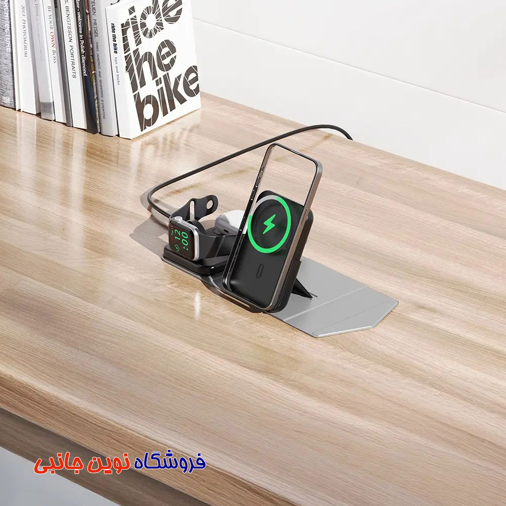 پاوربانک و استند شارژ گرین لاین مدل GNTIPR5KPBGY ا Green Lion Trio Charge Pro 5000mAh Power Bank PD 20W ( تک / عمده ) — تصویر ۳