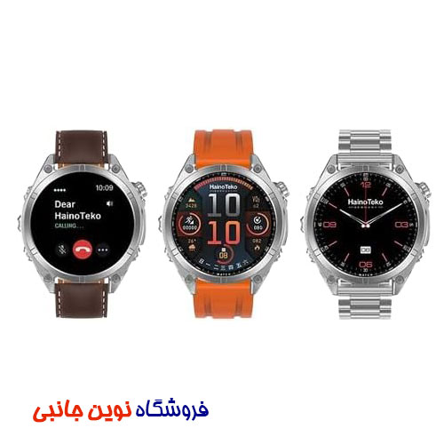 ساعت هوشمند هاینوتکو مدل RW-61 صفحه آمولد ا Haino Teko RW 61 Round smart watch with 3 pair (تک / عمده )