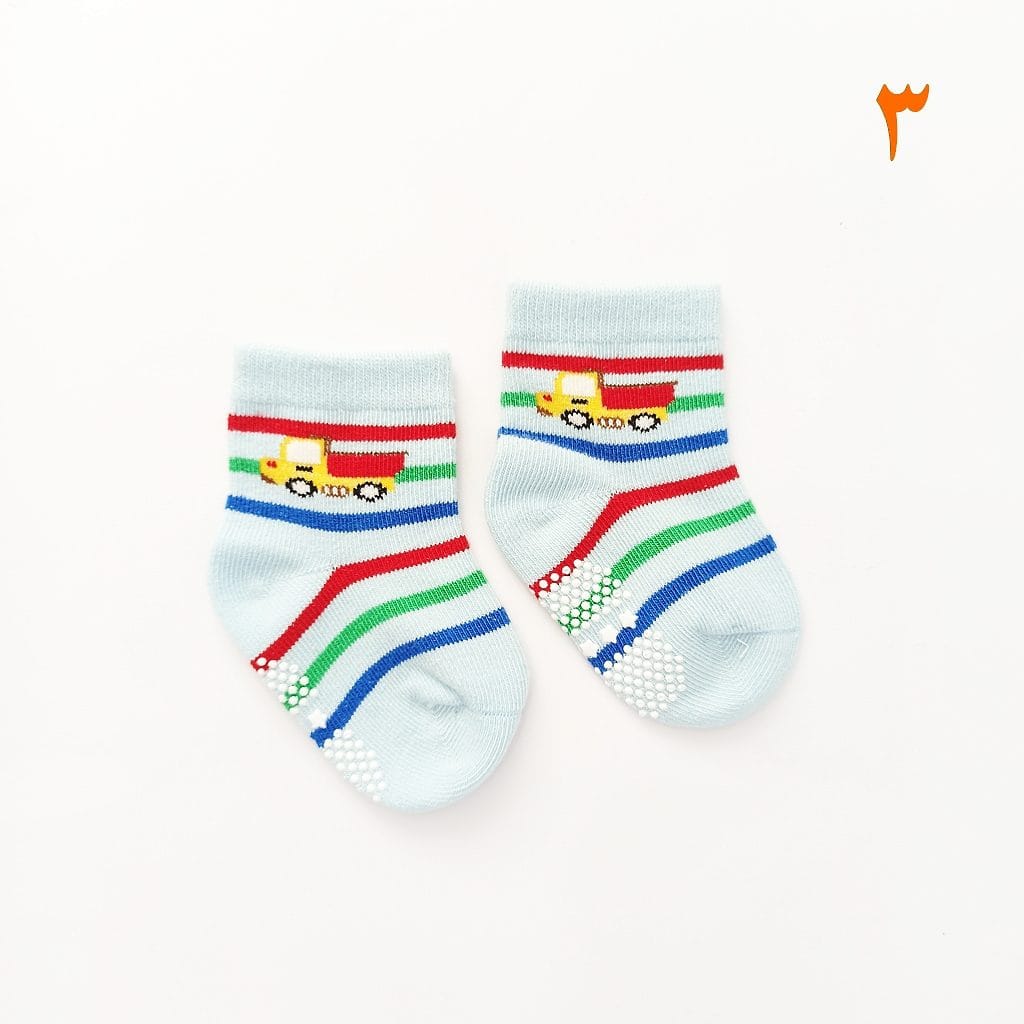 جوراب پسرانه کوکو بی یو طرح ماشین سایز 0تا1 سال — تصویر ۶