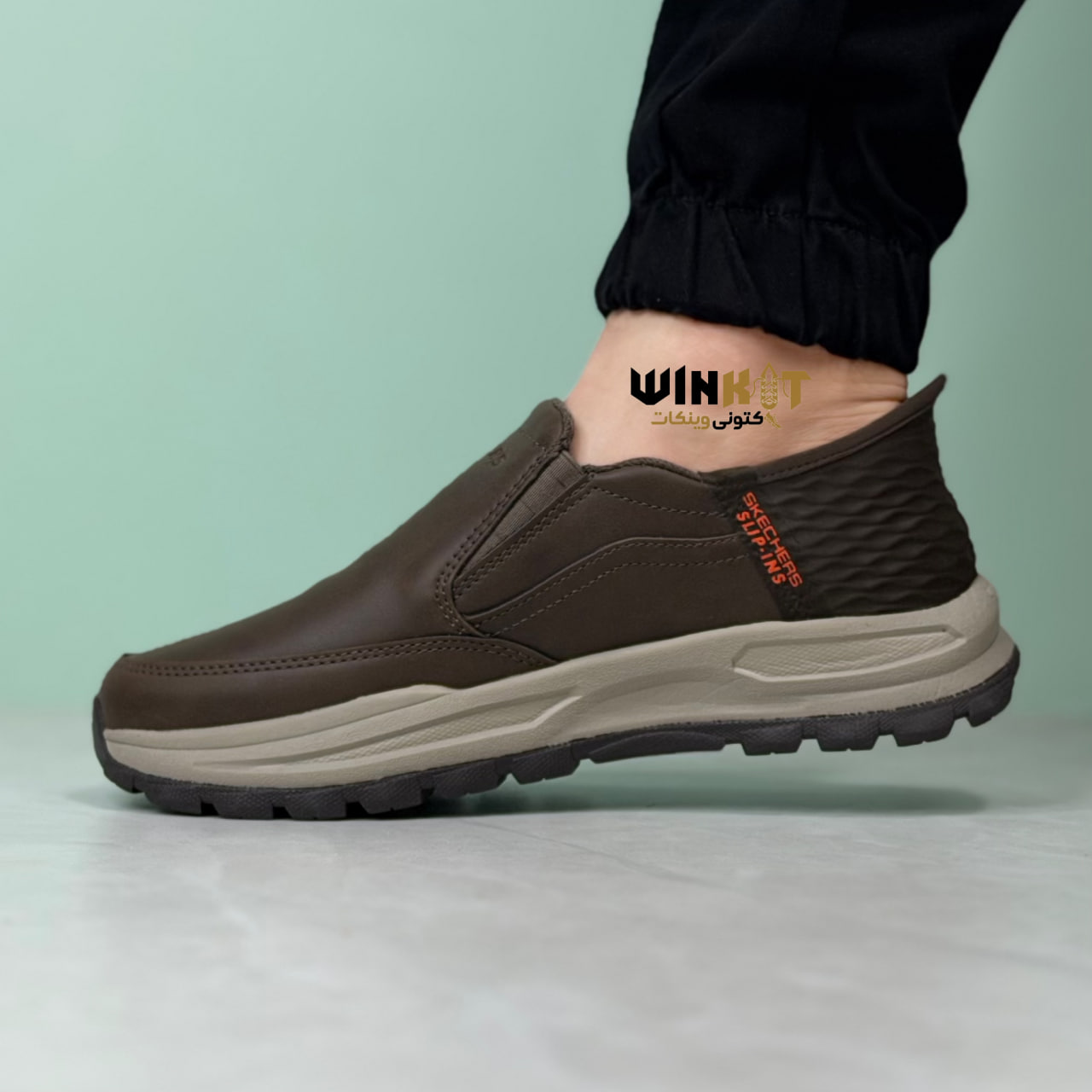کفش اسکیچرز چرمی آسان پوش slip ins مردانه کد 1260 — تصویر ۸