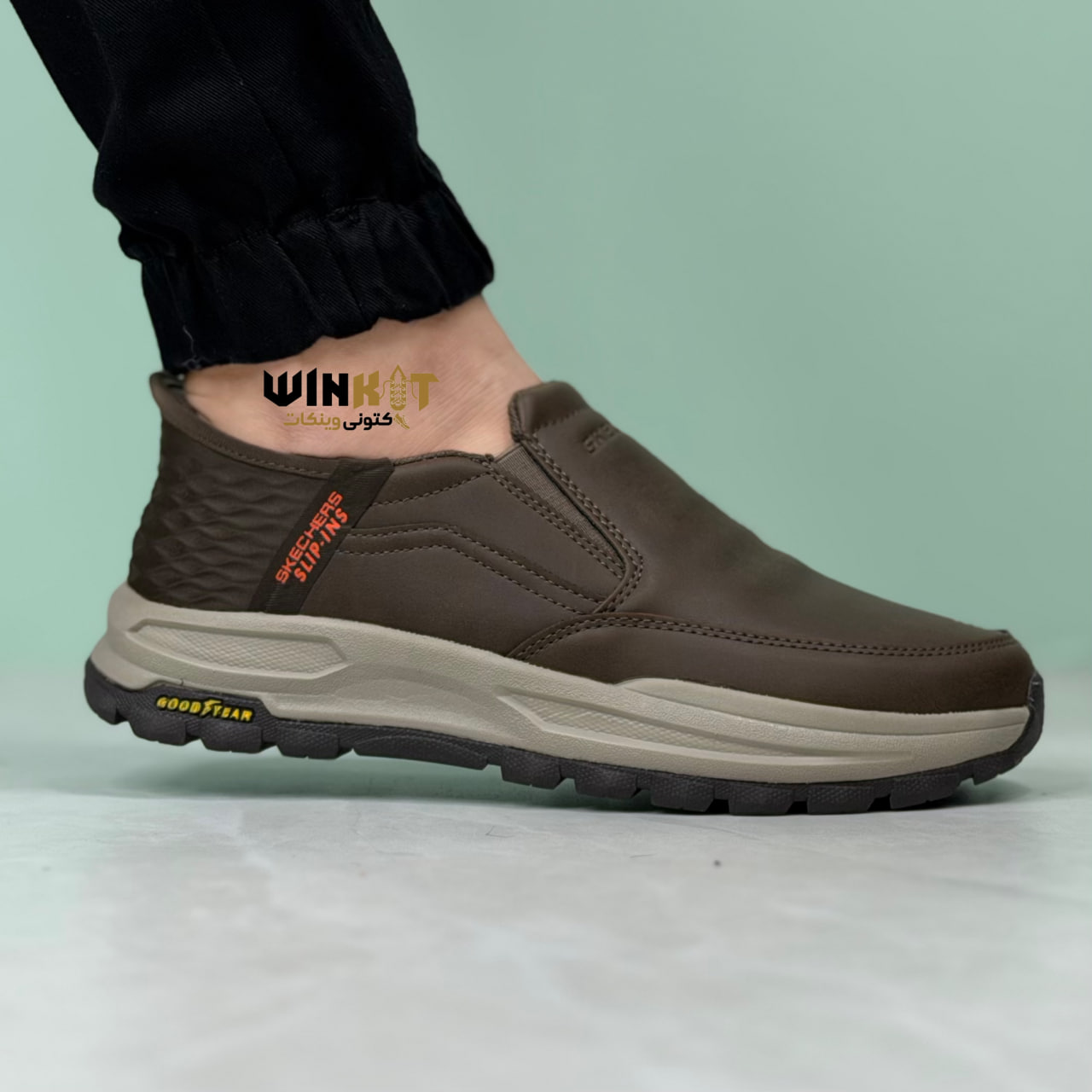 کفش اسکیچرز چرمی آسان پوش slip ins مردانه کد 1260 — تصویر ۶